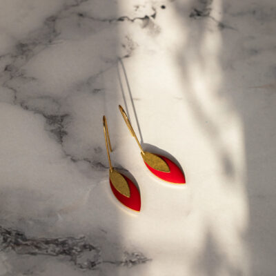Laridae Design - Mjedene naušnice LIANA ROUGE