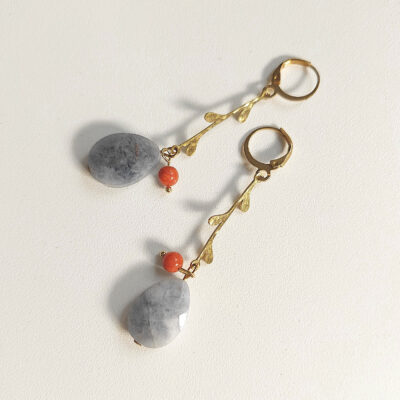 Laridae Design - Mjedene naušnice FREESIA AZURE